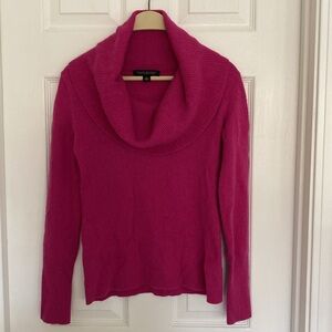 Banana Republic Pink Cowl Neck Sweater Merino Wool Cashmere Italian Yarn Small